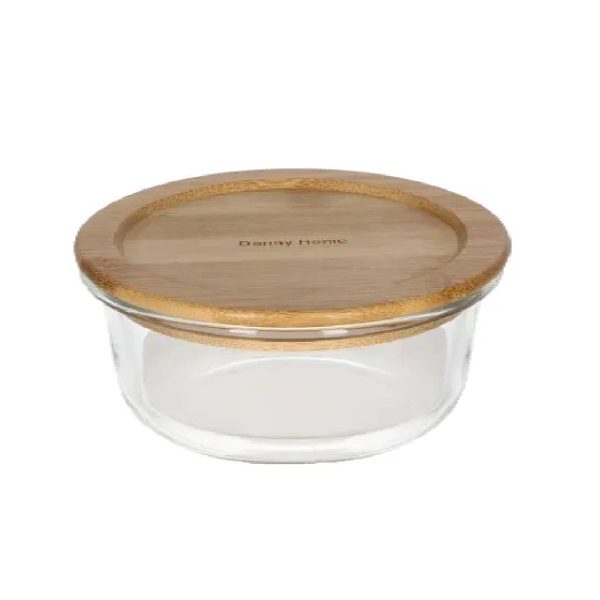 Borosilicate Glass Food Container with Bamboo Lid