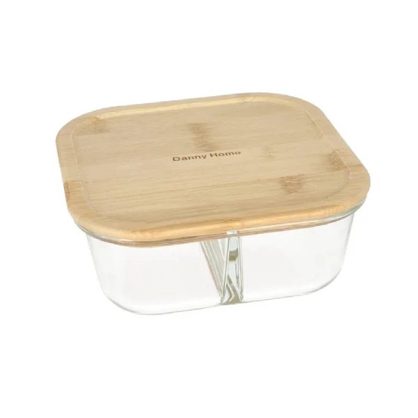 2-Compartment Glass Lunch Box