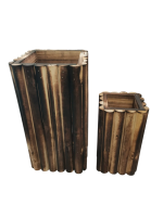 WOODEN FLOWER VASE – SET OF 2